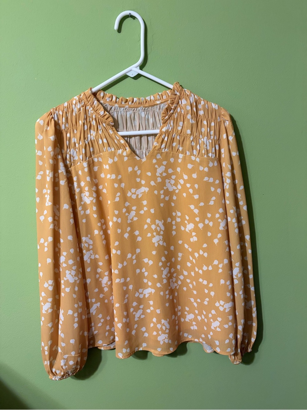 Yellow V-Neck Blouse